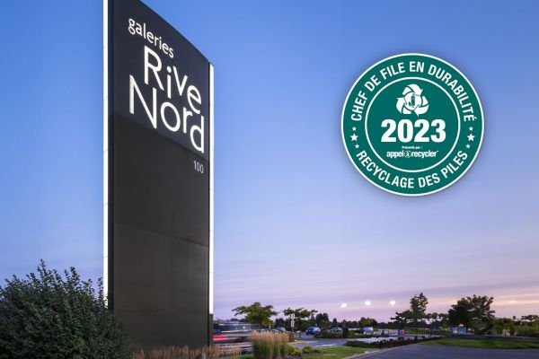 Les Galeries Rive Nord sont reconnues comme Chef de file en Durabilité en 2023