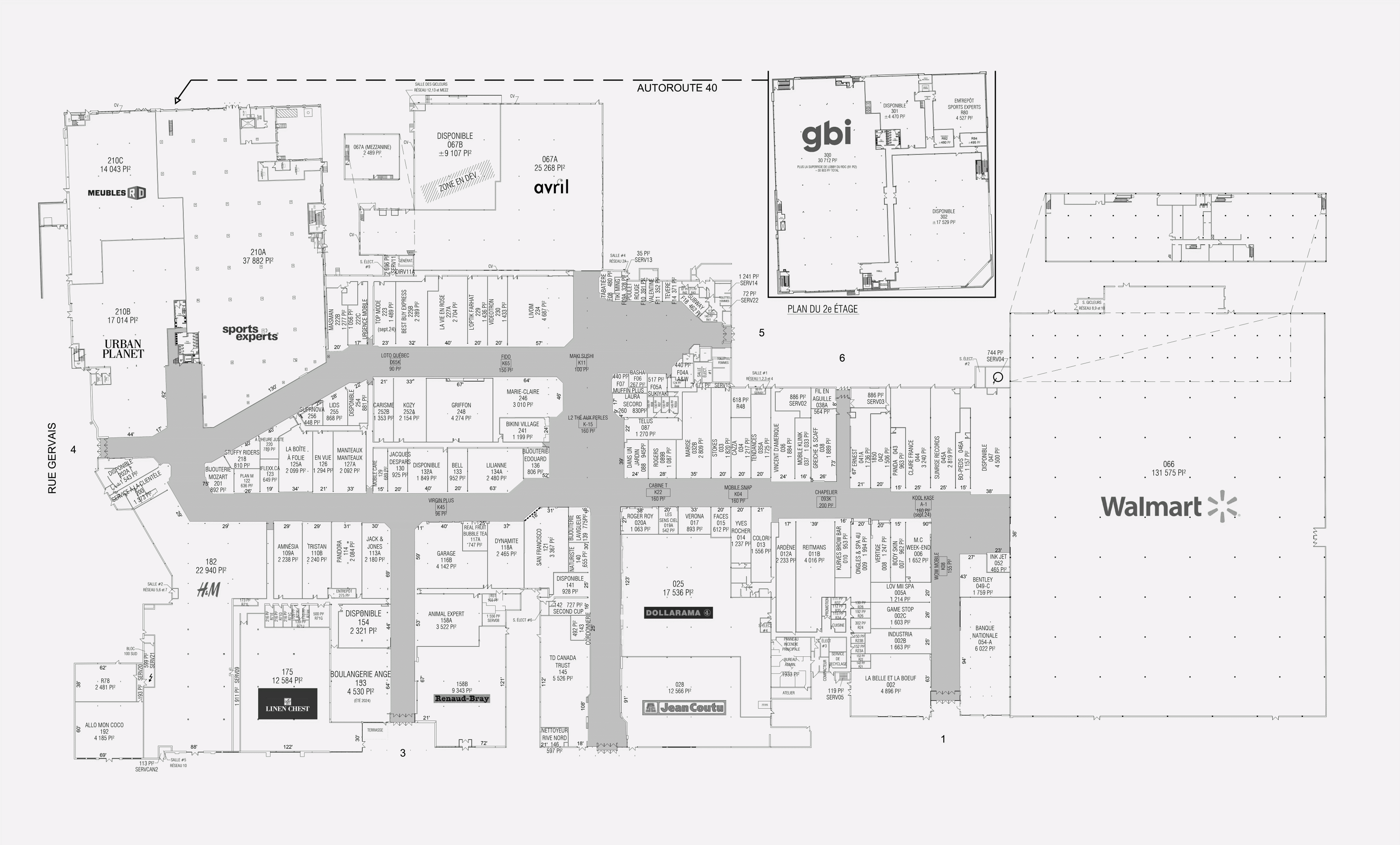 Galeries Rive Nord - Plan RDC