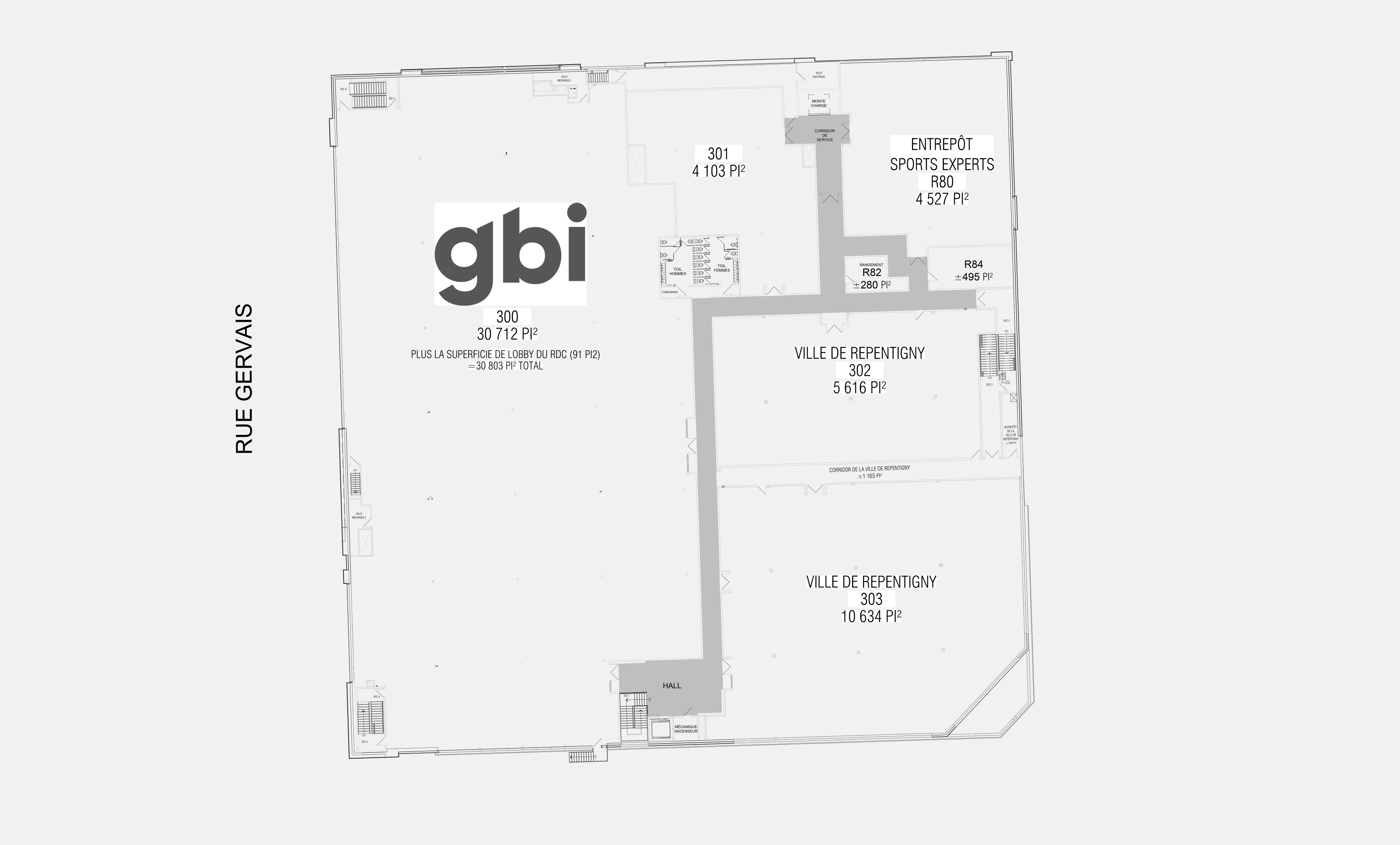 Galeries Rive Nord - Plan RDC