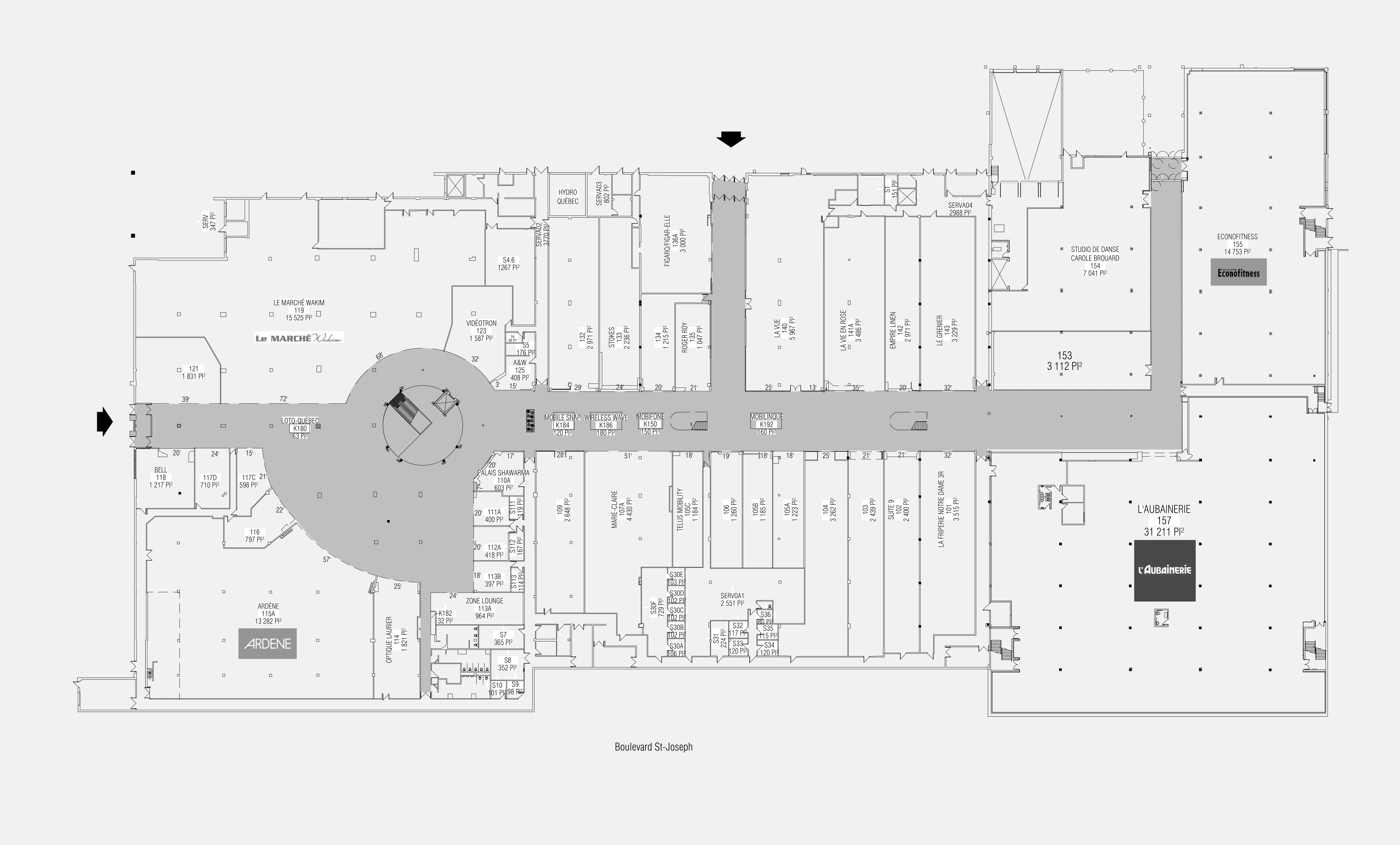 Les Galeries de Hull - Plan RDC