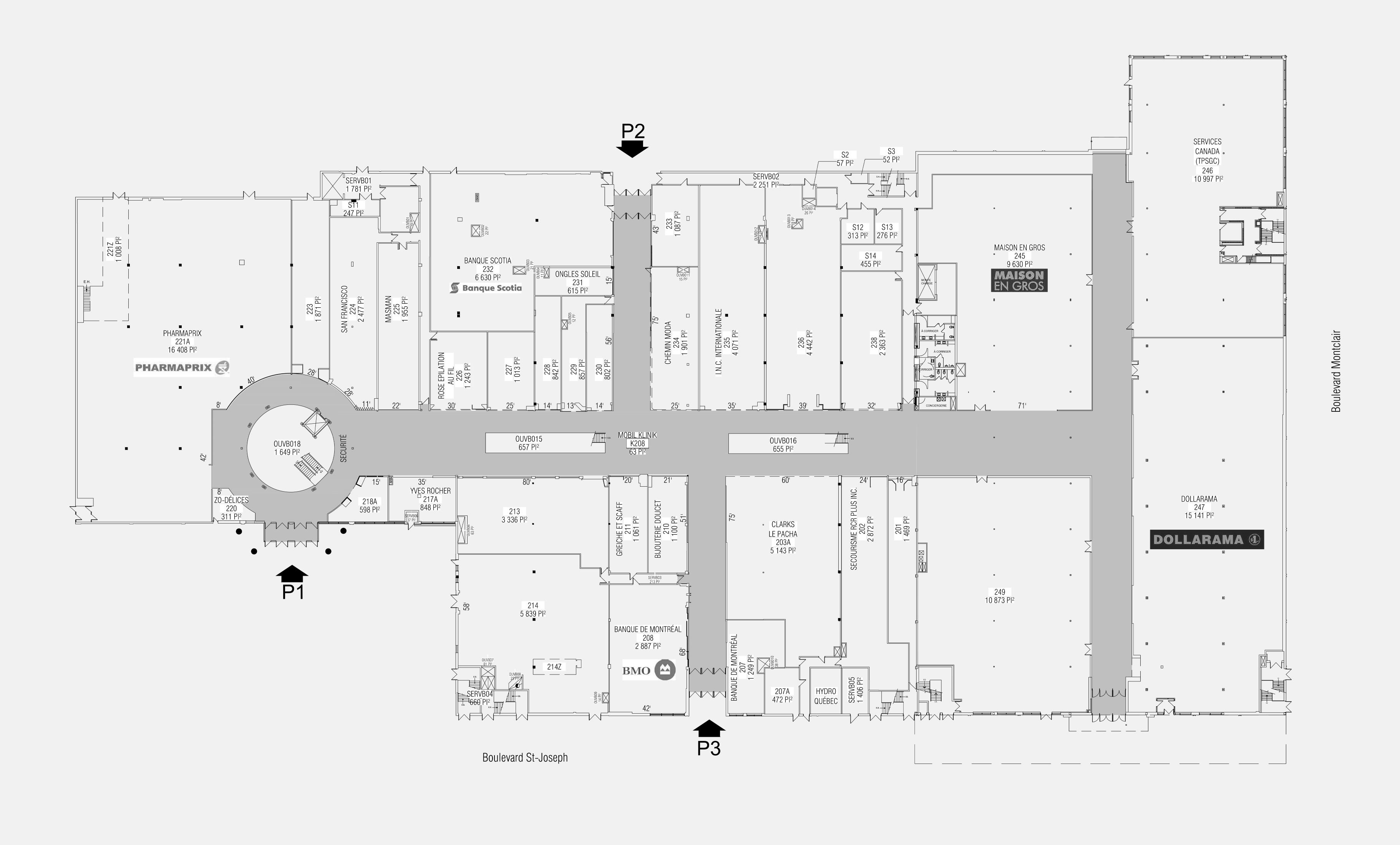 Les Galeries de Hull - Plan RDC